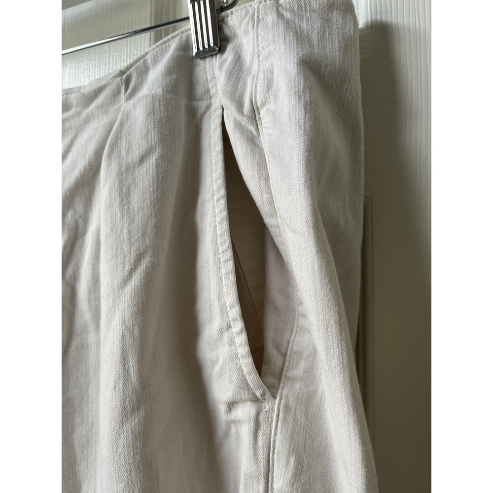 Eileen Fisher White Denim Straight Leg High Rise Ankle Organic Cotton Sz 16 - Picture 4 of 9